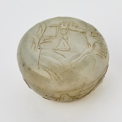 Lot 21 - A Chinese White Jade Covered Box