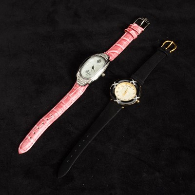 Lot 222 - Two Stainless Steel, Gilt-Metal and Simulated Diamond Wristwatches