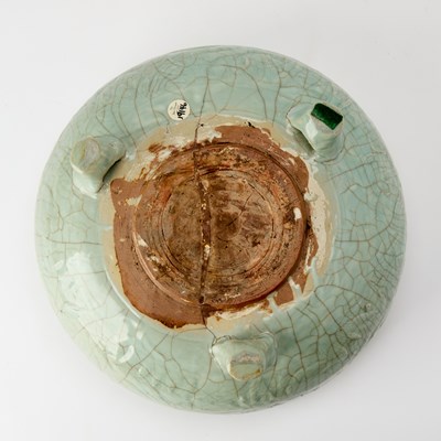 Lot 125 - A Large Chinese Longquan Celadon Tripod Censer