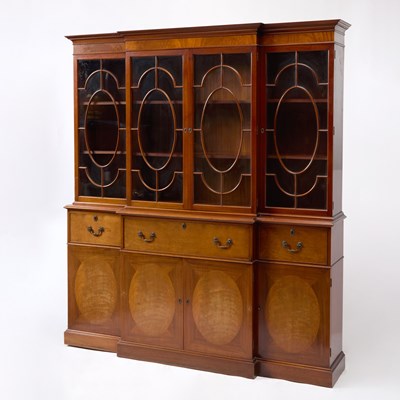 Lot 210 - George III Style Inlaid Mahogany Breakfront