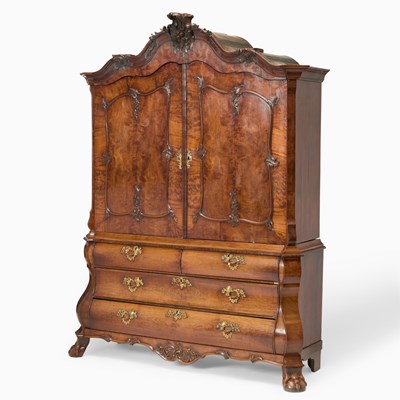 Lot 492 - Dutch Rococo Walnut Two-Door Cabinet