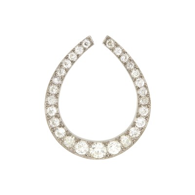 Lot 161 - Platinum and Diamond Horseshoe Brooch