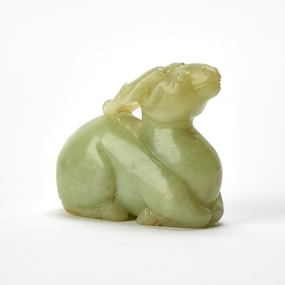 Lot 419 - A Chinese Yellow Jade Carving of a Deer