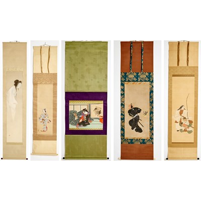 Lot 240 - Five Japanese School Paintings