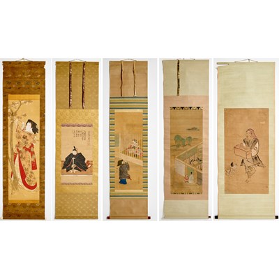Lot 234 - Five Japanese School Paintings