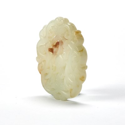 Lot 21 - A Chinese White Jade Openwork Plaque