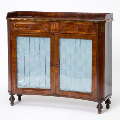 Lot 267 - Regency Brass Inlaid Rosewood Side Cabinet