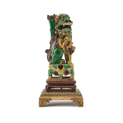 Lot 134 - Chinese Sancai Glazed Porcelain Fu Lion