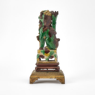 Lot 134 - Chinese Sancai Glazed Porcelain Fu Lion