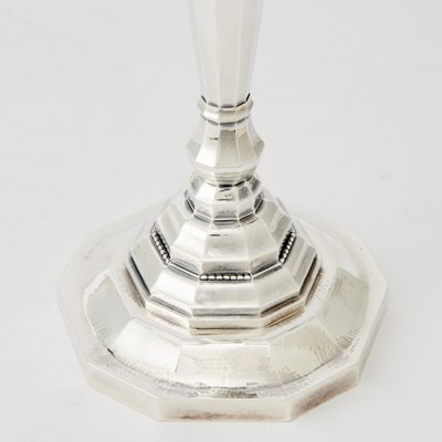 Lot 287 - Pair of Georg Jensen Sterling Silver Five-Light Candelabra