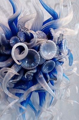 Lot 408 - Dale Chihuly Raphael Blue Blown Glass Wall Sconce