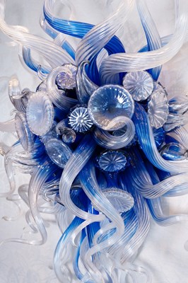 Lot 408 - Dale Chihuly Raphael Blue Blown Glass Wall Sconce