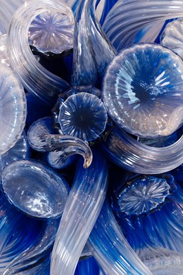 Lot 408 - Dale Chihuly Raphael Blue Blown Glass Wall Sconce