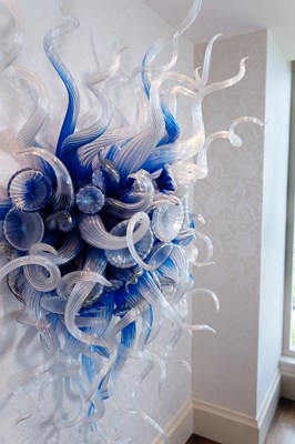 Lot 408 - Dale Chihuly Raphael Blue Blown Glass Wall Sconce