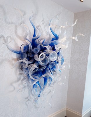Lot 408 - Dale Chihuly Raphael Blue Blown Glass Wall Sconce