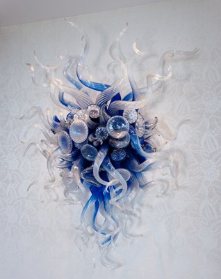 Lot 408 - Dale Chihuly Raphael Blue Blown Glass Wall Sconce