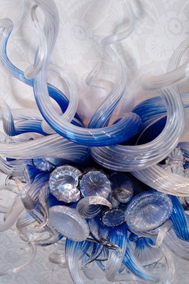 Lot 408 - Dale Chihuly Raphael Blue Blown Glass Wall Sconce