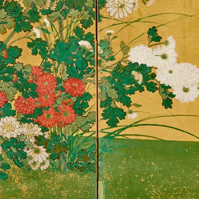 Lot 168 - A Fine Japanese Six-Panel Byobu Screen