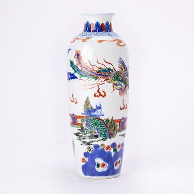 Lot 176 - A Chinese Wucai Porcelain Sleeve Vase