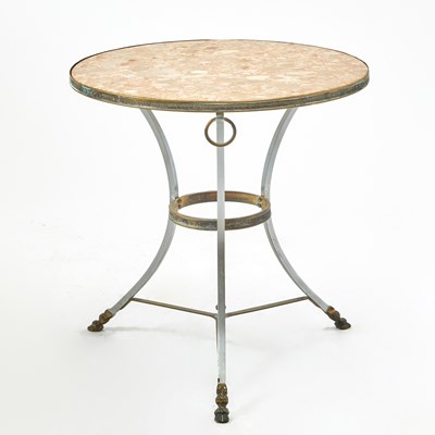 Lot 320 - Louis XVI Style Steel and Marble Gueridon