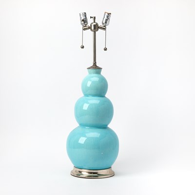 Lot 204 - Christopher Spitzmiller Blue Glazed Porcelain Lamp