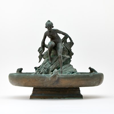 Lot 251 - Patinated Bronze Fountain with Water Nymph