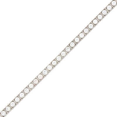 Lot 162 - Platinum and Diamond Straightline Bracelet