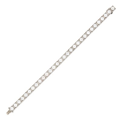 Lot 162 - Platinum and Diamond Straightline Bracelet