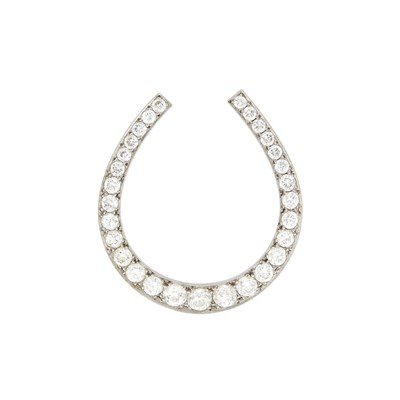 Lot 65 - Platinum and Diamond Horseshoe Brooch