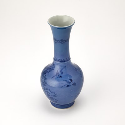 Lot 184 - A Chinese Blue Glazed Porcelain Vase