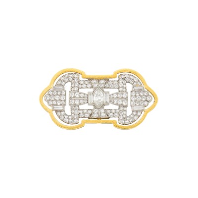 Lot 159 - Platinum, Gold and Diamond Brooch
