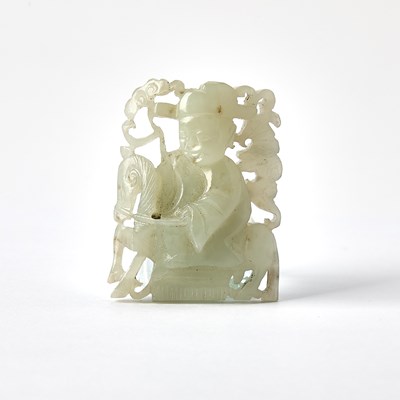 Lot 366 - A Chinese White Jade Carving