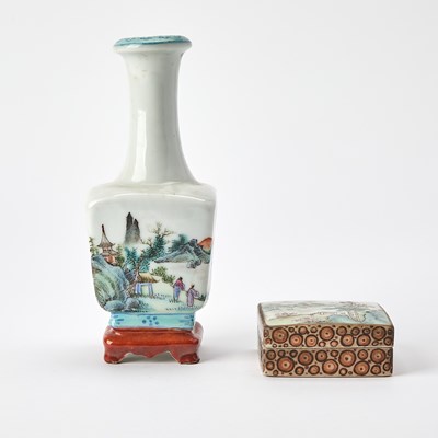 Lot 593 - Two Chinese Famille Rose Porcelain Articles