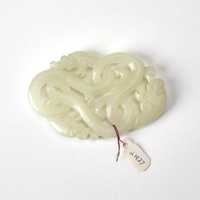 Lot 420 - A Chinese White Jade Plaque