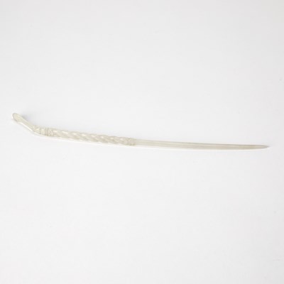 Lot 406 - A Chinese White Jade Hair Ornament