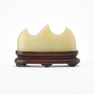 Lot 388 - A Chinese Light Celadon Jade Brushrest