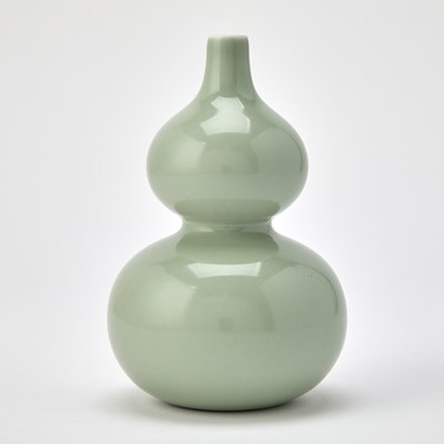 Lot 574 - A Chinese Celadon Glazed Porcelain Double Gourd Vase