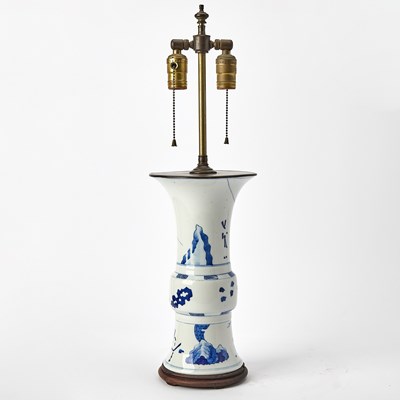 Lot 543 - A Chinese Blue and White Porcelain Gu Vase