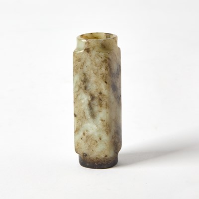 Lot 330 - A Small Chinese Mottled Jade Cong