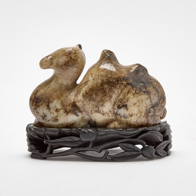 Lot 359 - A Large Chinese Mottled Jade Camel