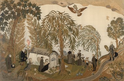 Lot 1132 - French Silk Needlework Mourning Picture