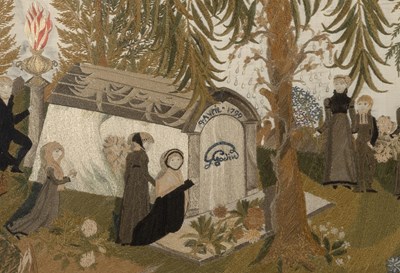 Lot 1132 - French Silk Needlework Mourning Picture