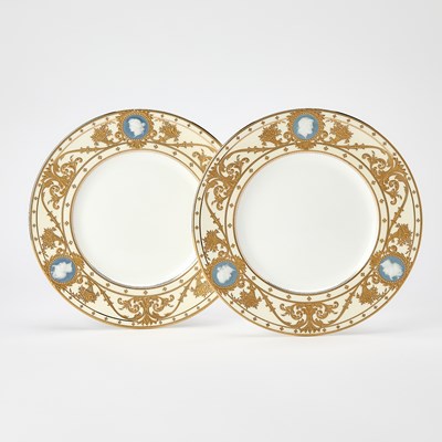 Lot 375 - Pair of Minton Pate-sur-Pate Porcelain Plates