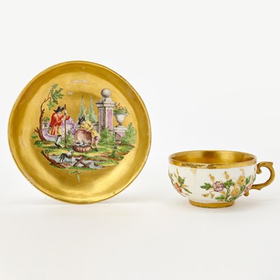 Lot 258 - Nymphenburg Porcelain Teacup and Saucer