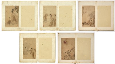 Lot 124 - Five Chinese Leaves of Painting