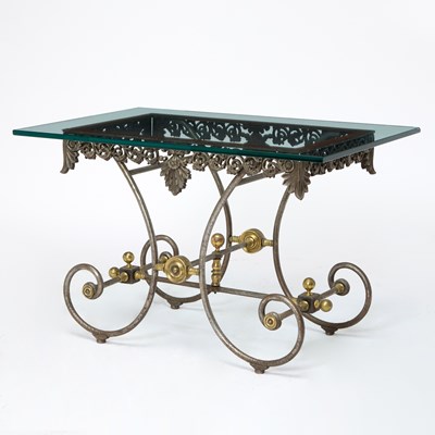 Lot 756 - Brass and Steel Baker's Table