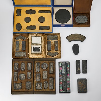 Lot 91 - A Chinese Ink Cakes and Cased Ink Cakes Assortment