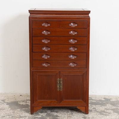 Lot 10 - Asian Style Mahogany Tall Chest of Drawers