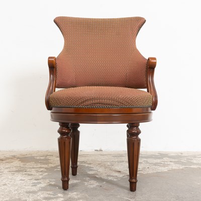 Lot 11 - Upholstered Mahogany Swivel Chair