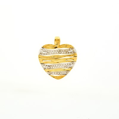 Lot 2010 - Roberto Coin Two-Color Gold and Diamond Heart Pendant